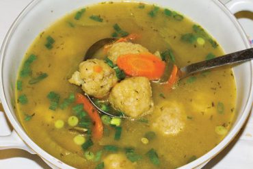 Fish dumplings in savory broth