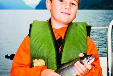 The author's nephew, Parker Sutherland, with an Alouette Lake kokanee