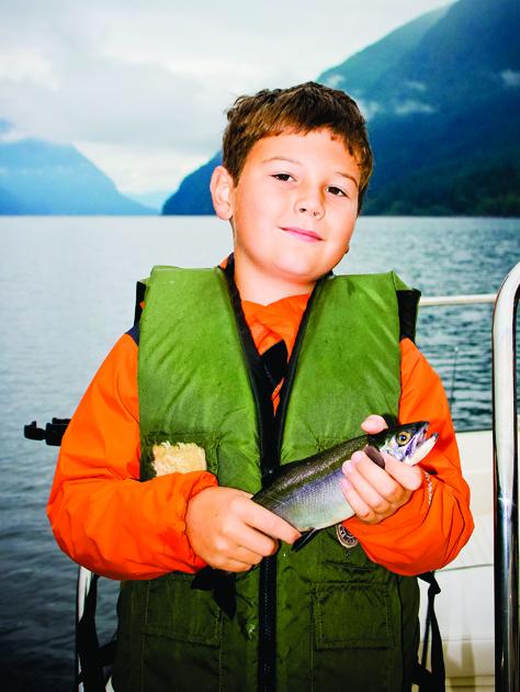 The author's nephew, Parker Sutherland, with an Alouette Lake kokanee