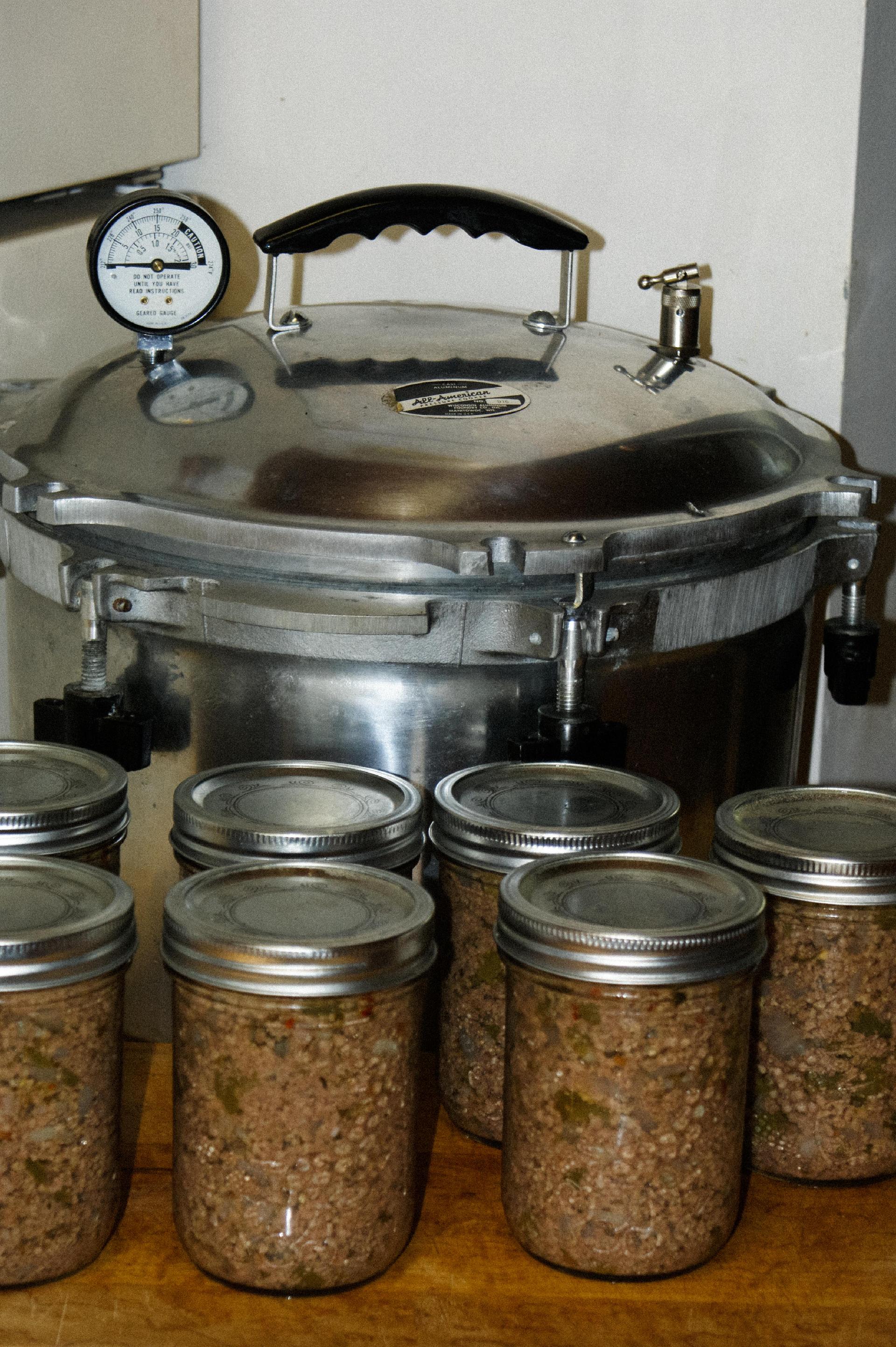 Canned ground venison straight out of the pressure canner