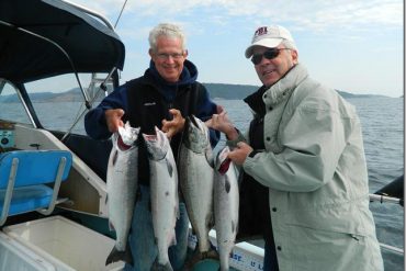 Coho caught on herring strip