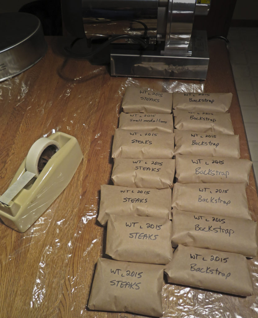 Packages of meat: Packages of venison labeled and ready for the freezer. 