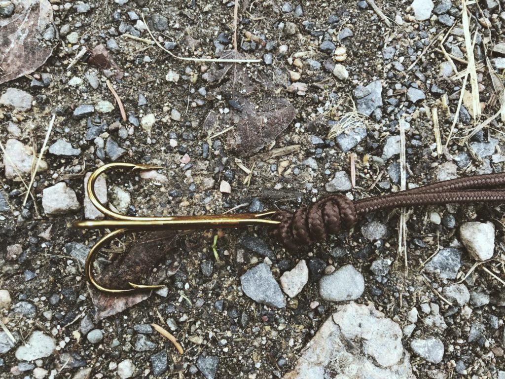 Improved clinch knot. Use monofilament line for this knot. Rope was used to show the knot a bit better. Credit: Raeanne O’Meara.