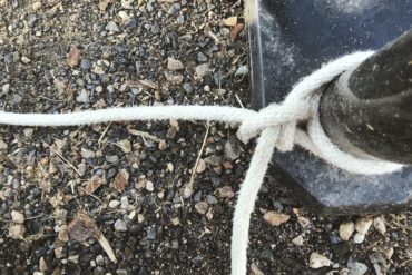 Round turn and two half hitches. Credit: Raeanne O’Meara.