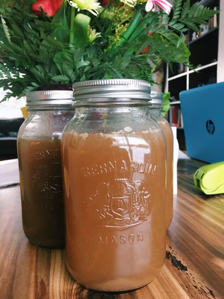 Venison bone broth.