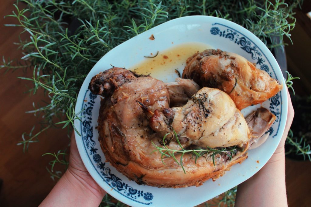 Honey rosemary baked rabbit by Raeanne O’Meara.