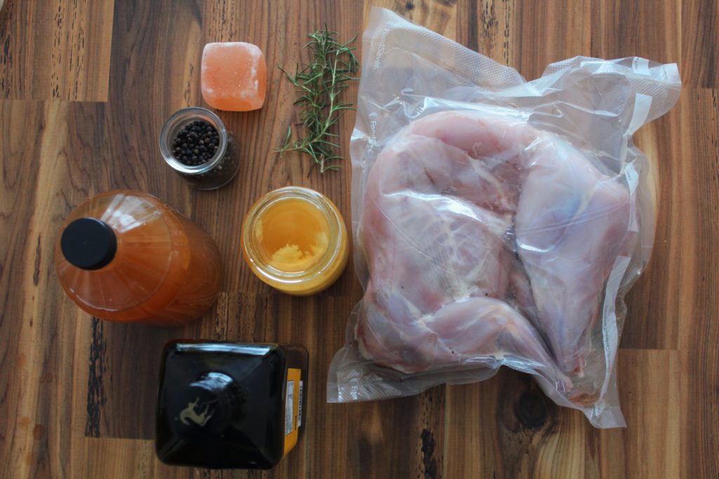 Honey rosemary baked rabbit ingredients. Credit: Raeanne O’Meara.