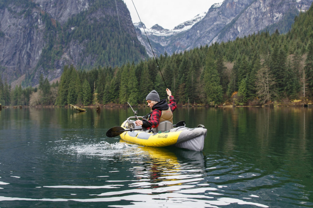 Recently the author had an amazing opportunity to join in on some inflatable kayak trout fishing with a helicopter tour company, Compass Heli Tours, operating glacier mountain and camping/fishing tours out of Abbotsford, BC.