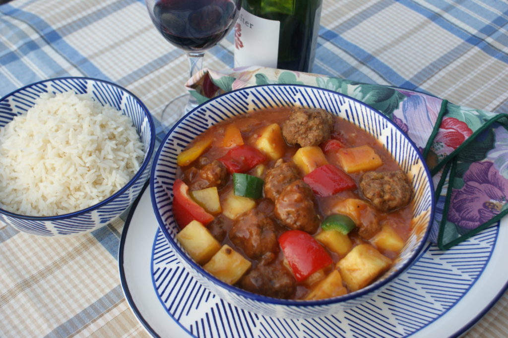 Bear Meatballs with Pineapple & Peppers