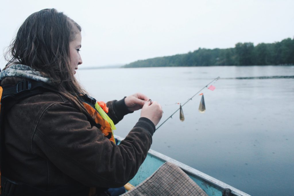 Baiting the hook. Photo by Lisa O’Meara.