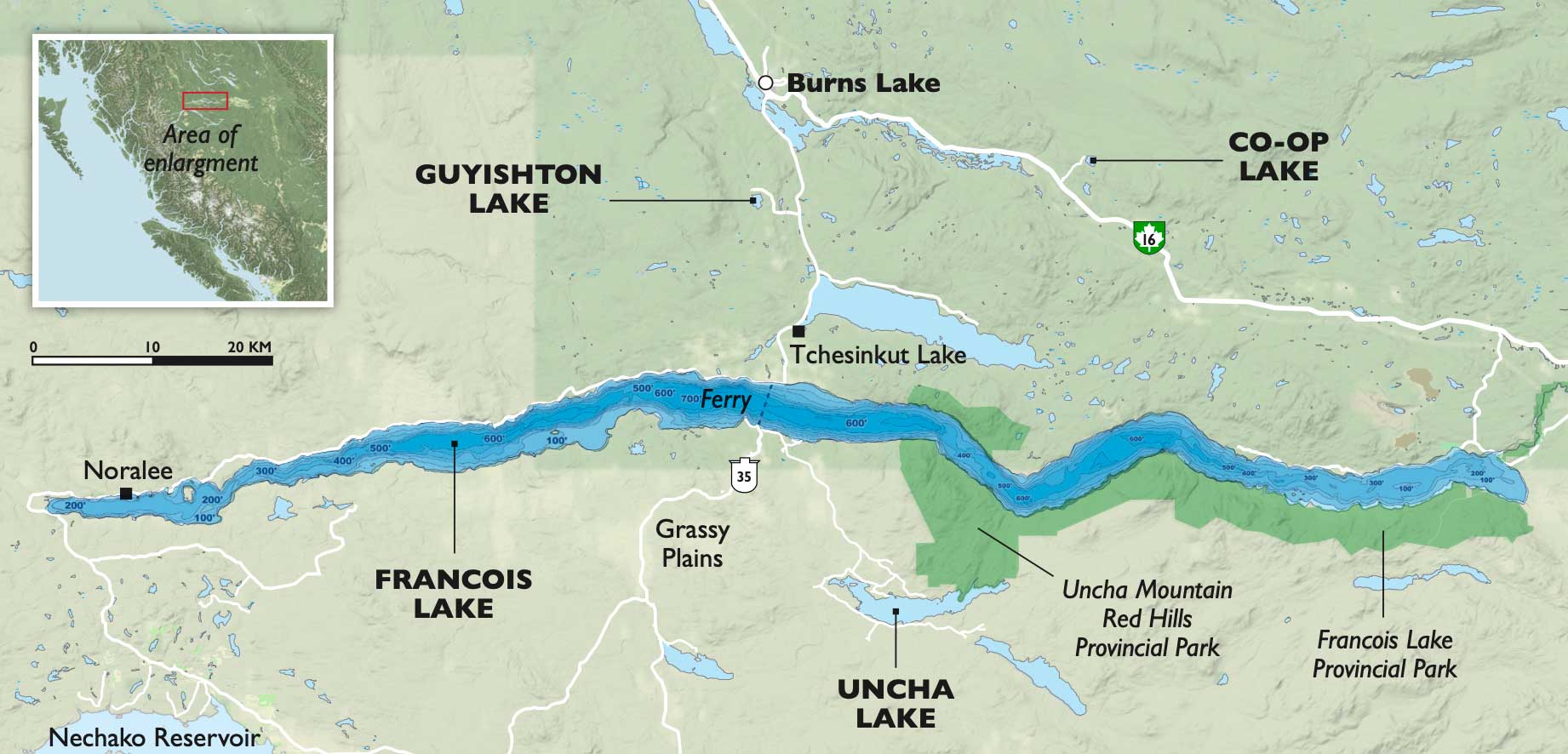 Francois Lake map