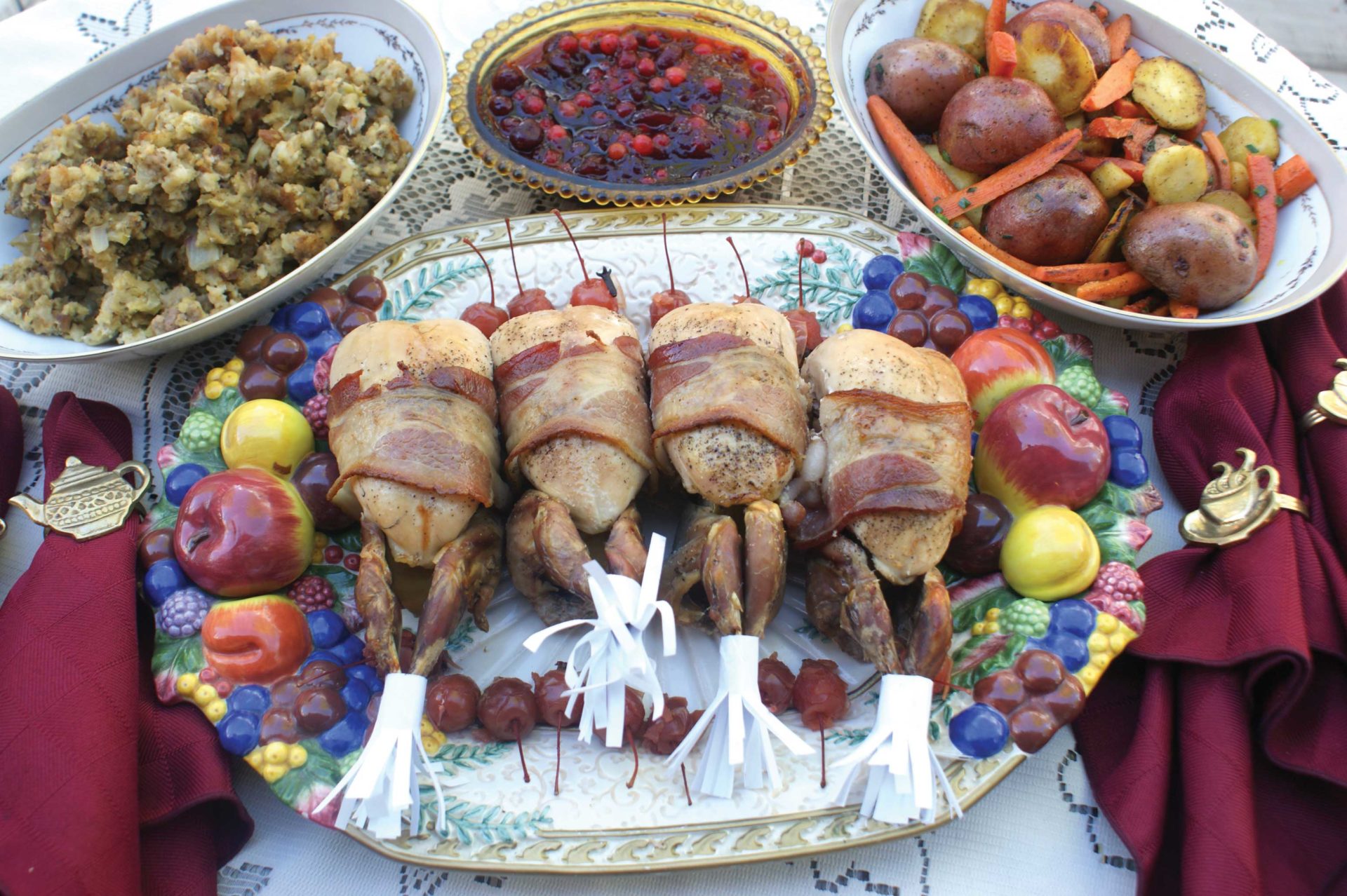 All you need to round off this bird hunter's feast is a bowl of colourful roasted root vegetables.