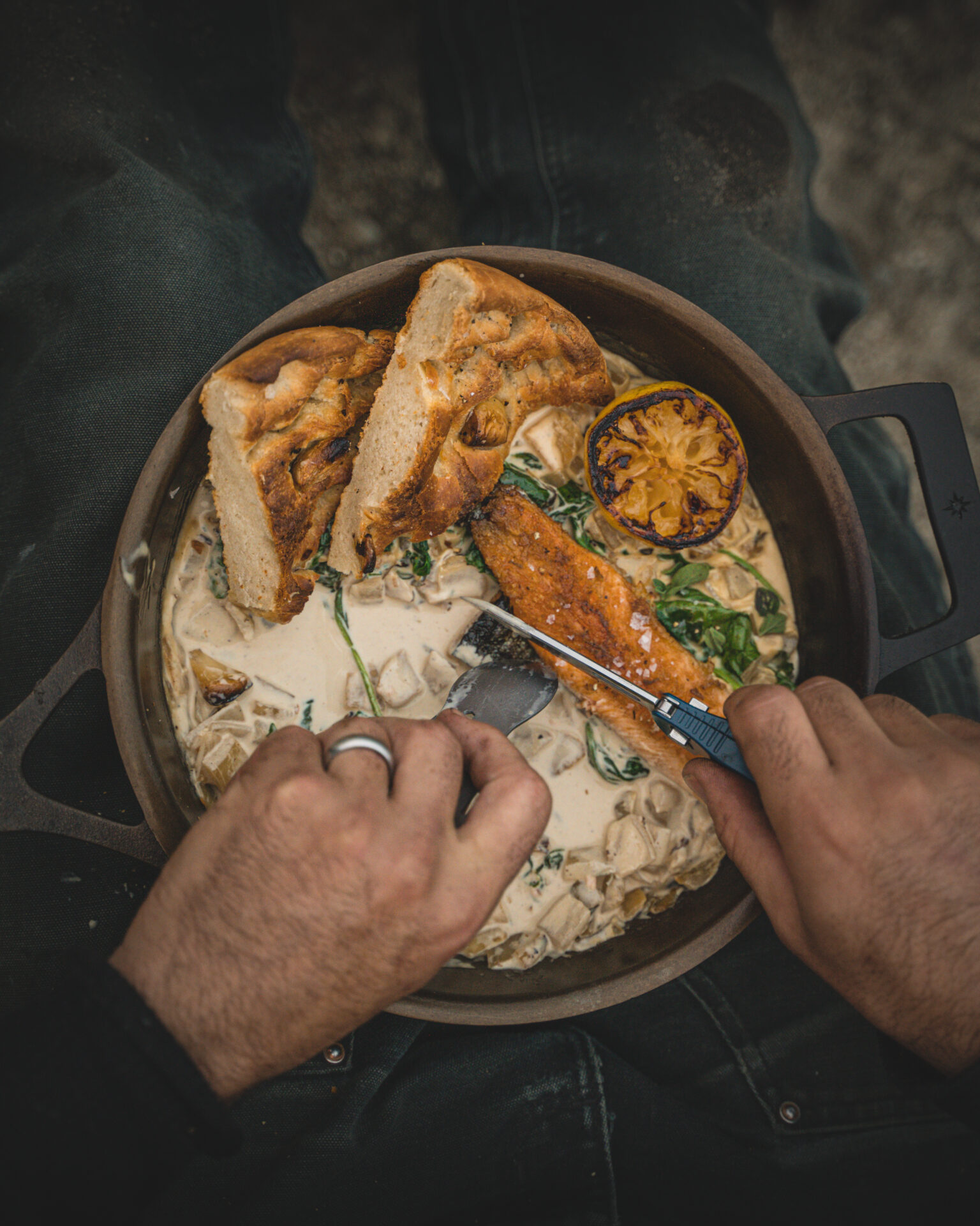 This dish is best enjoyed sitting on the shore of the lake, admiring imposing snow-capped mountains. Photo by Cody Preston @codywpreston.