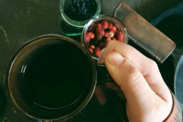 Foraged Tea On A Foggy Fall Morning. Credit: Raeanne O’Meara.