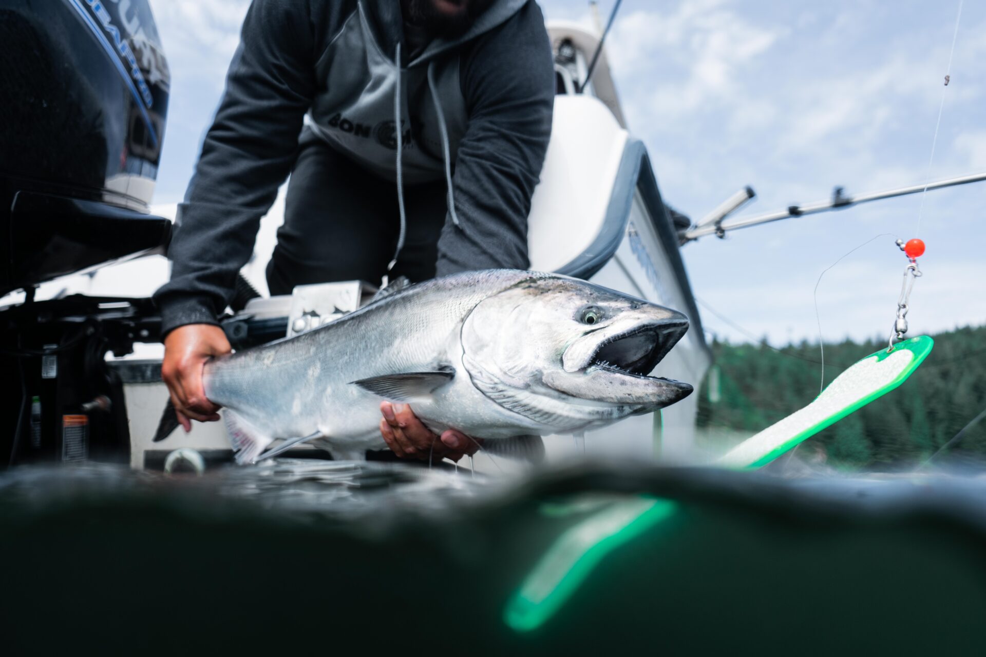 Coho salmon with Bon Chovy Charters. Photo by Chase White.