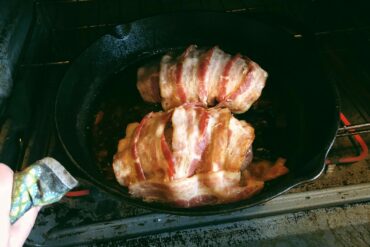 Bacon-Wrapped Goose Breast. Credit: Raeanne O’Meara.