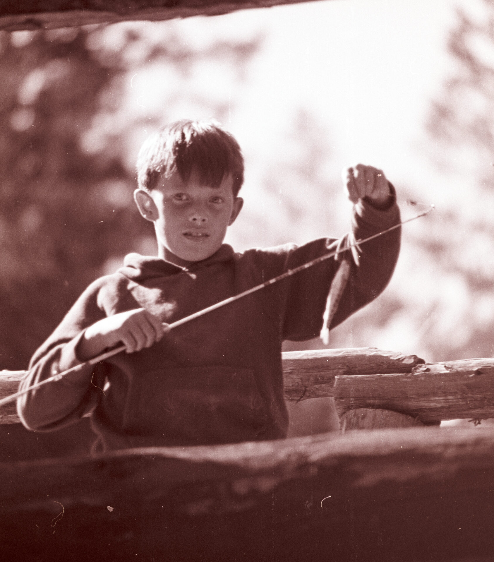 One of the author’s children with his catch of the day.