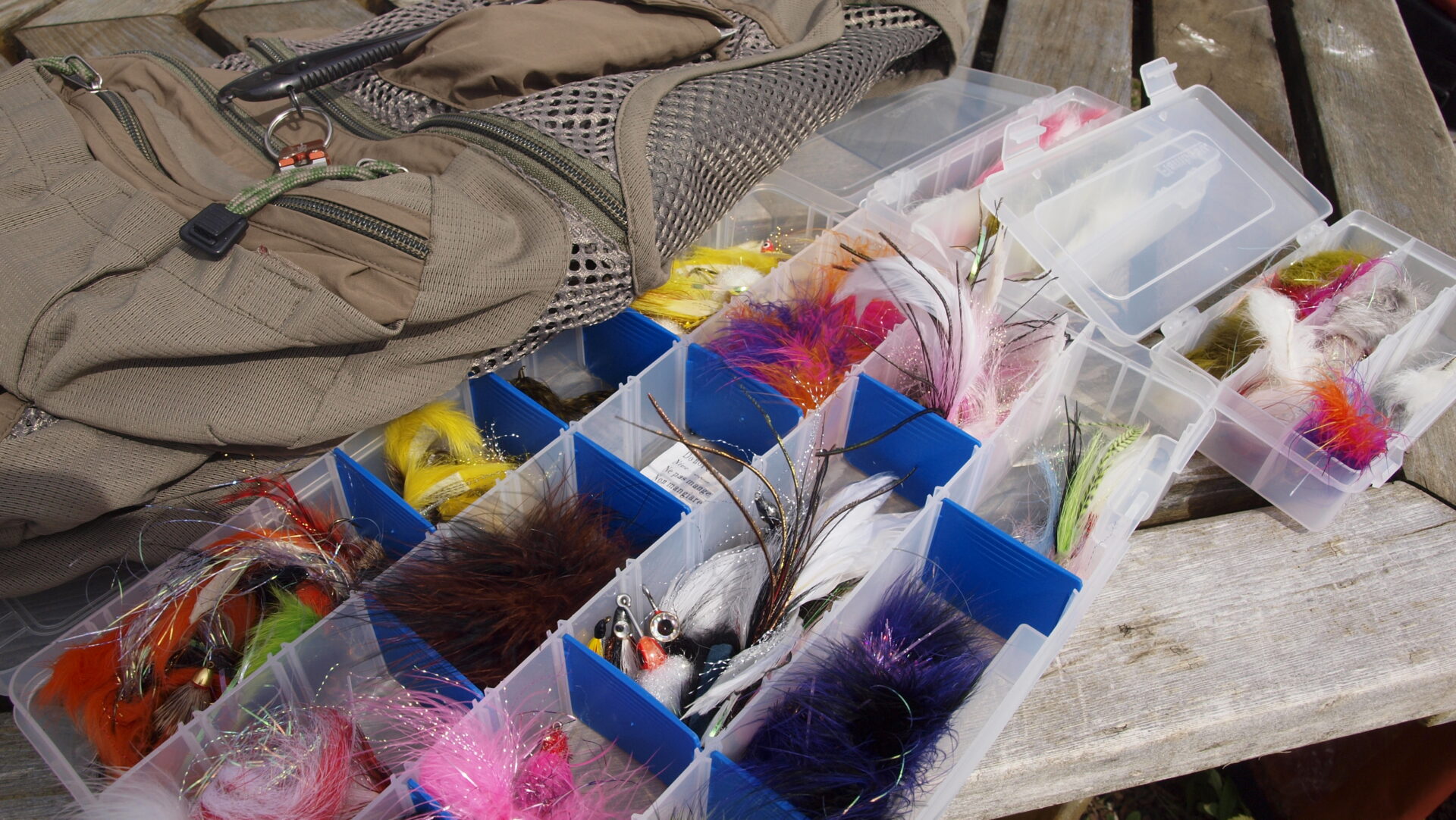 Deceivers, Cone Head Woolly Buggers and Zonkers are all good fly patterns for lake trout.