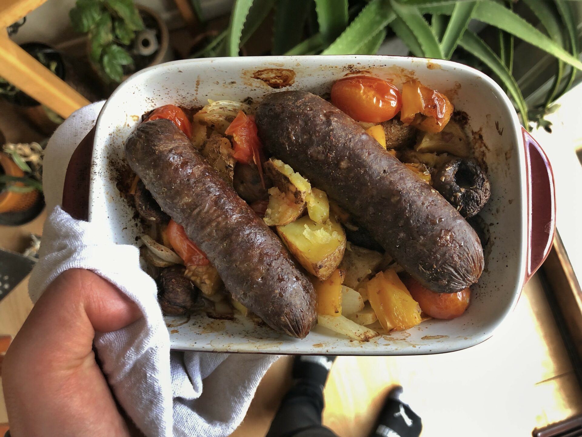 Wild Game Sausage Sheet Pan Dinner. Credit: Raeanne O’Meara.