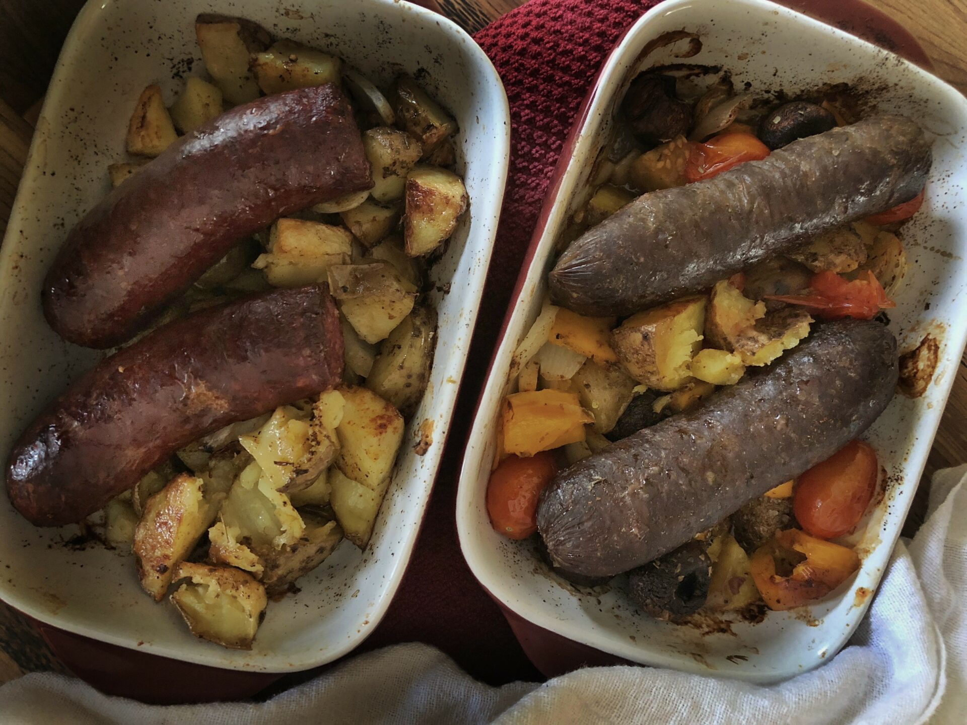 Wild Game Sausage Sheet Pan Dinner. Credit: Raeanne O’Meara.