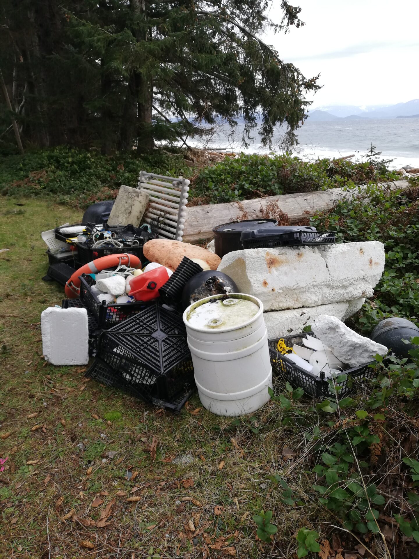 Stash points are piles of larger pieces of marine debris, grouped together above high tide, to be scheduled for proper pick up and disposal.