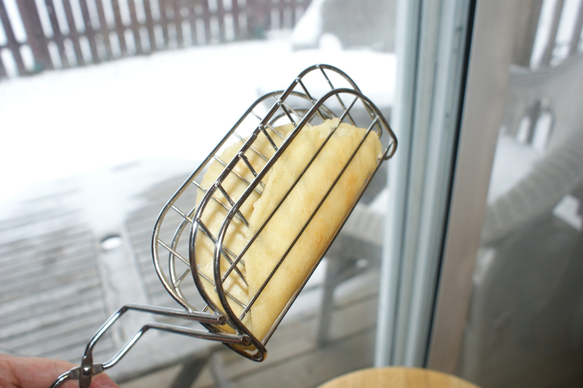 Deep frying taco shells is easy with this handy basket accessory.