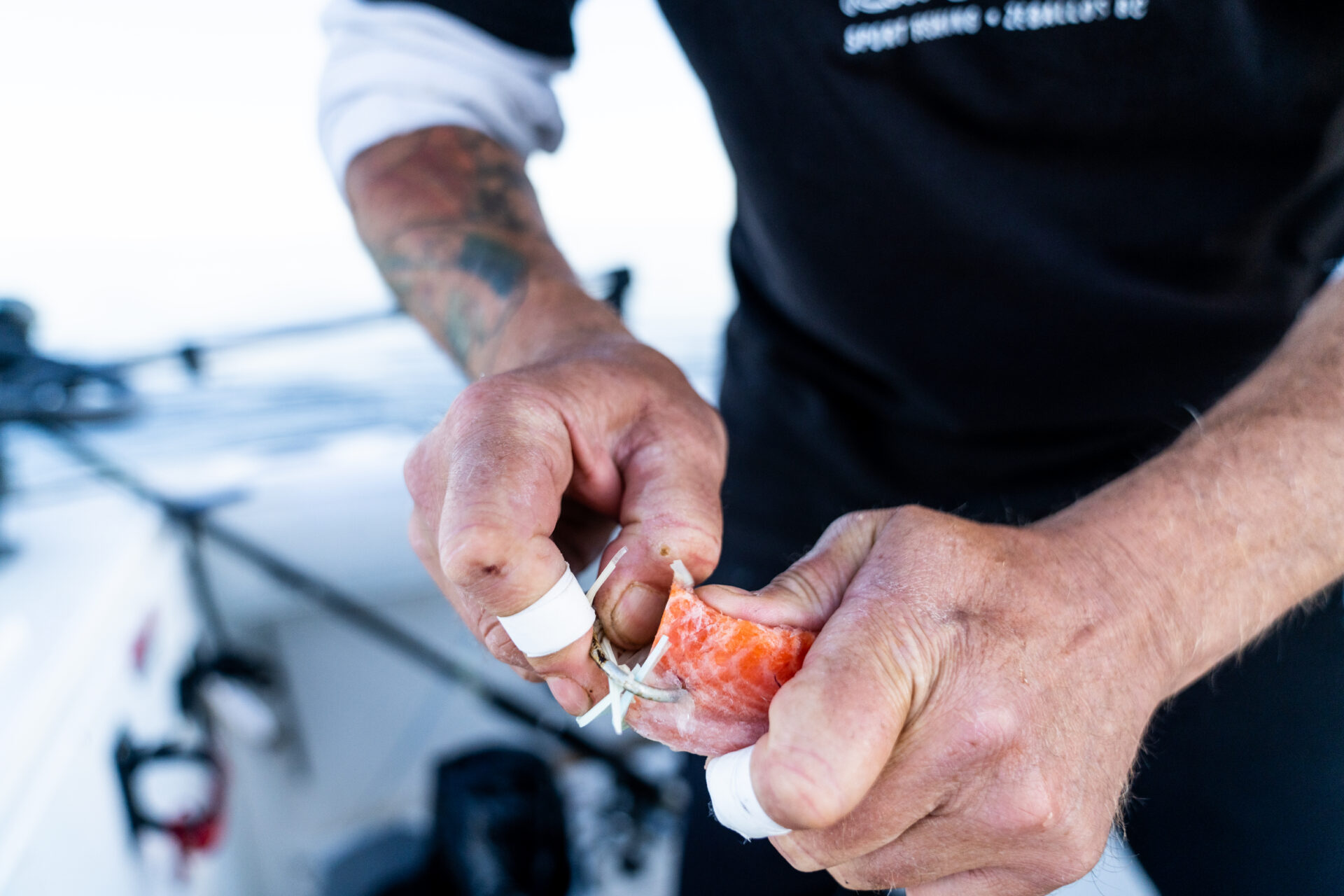 Once you have picked your spot and your boat is holding properly without too much stern swing, you can start to set-up for fishing. Photo by Chase White.