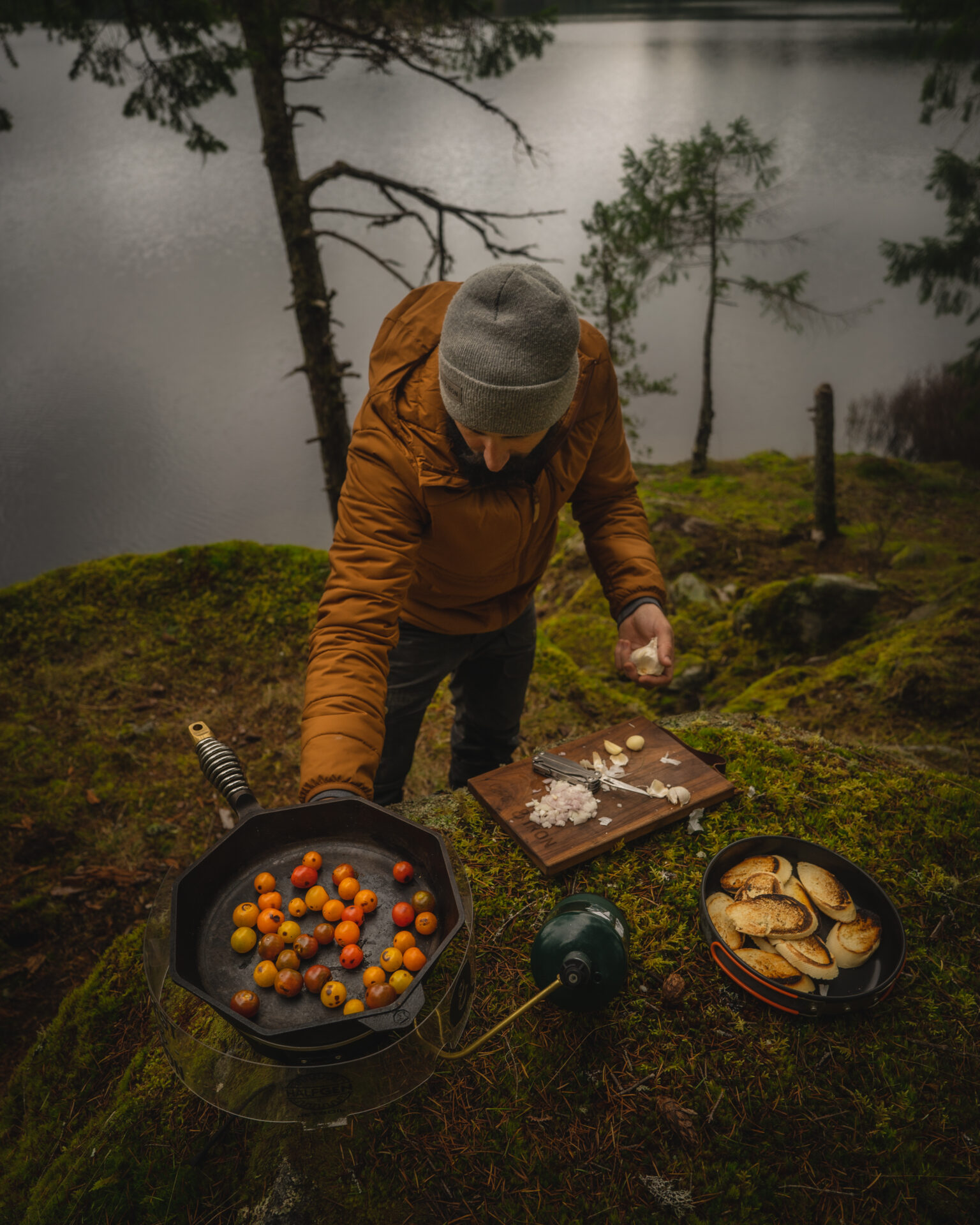 A few supplies and a successful fishing trip means supper is served.