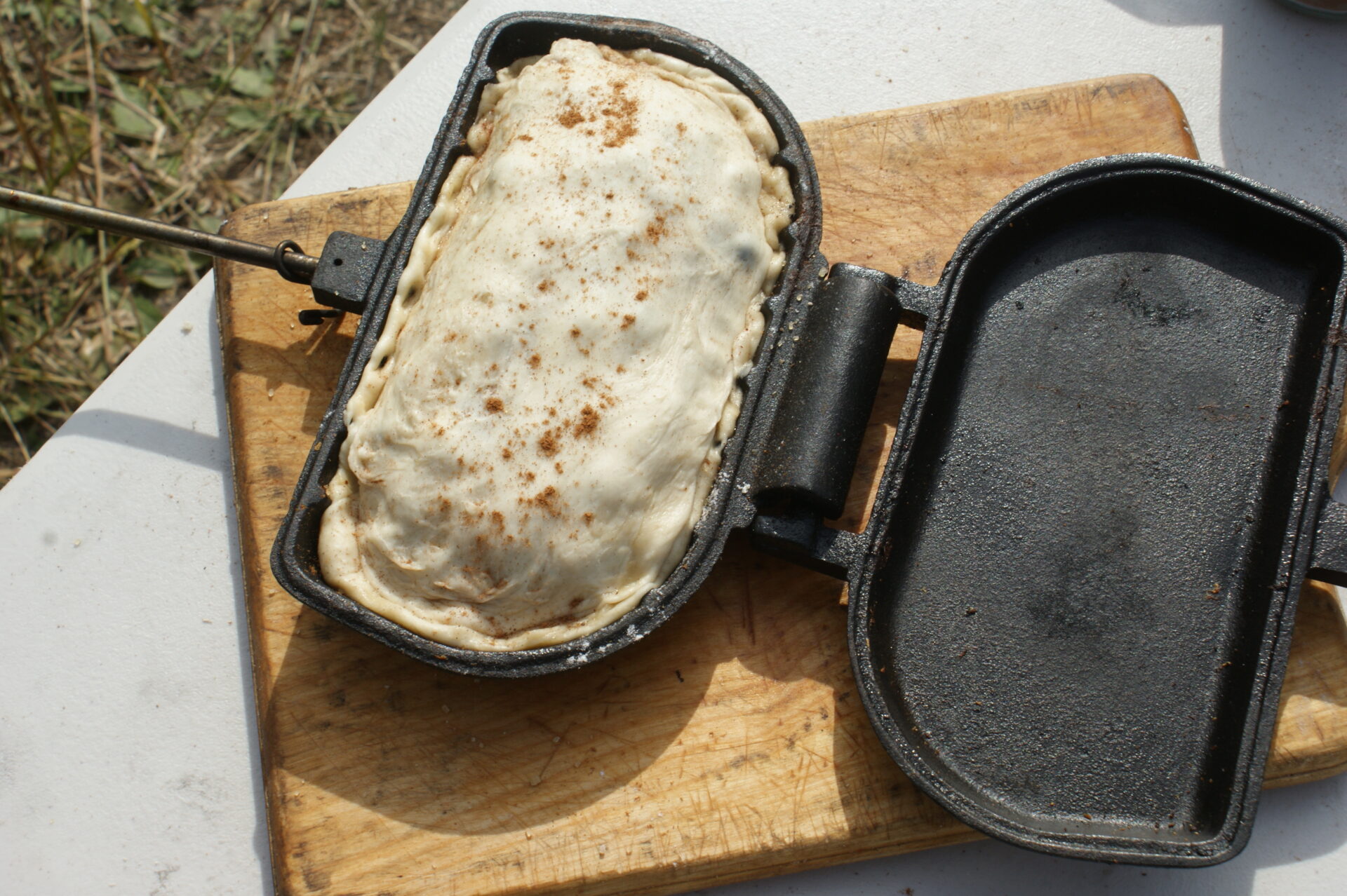 As the name implies, you can even make your own pie in the pie iron.