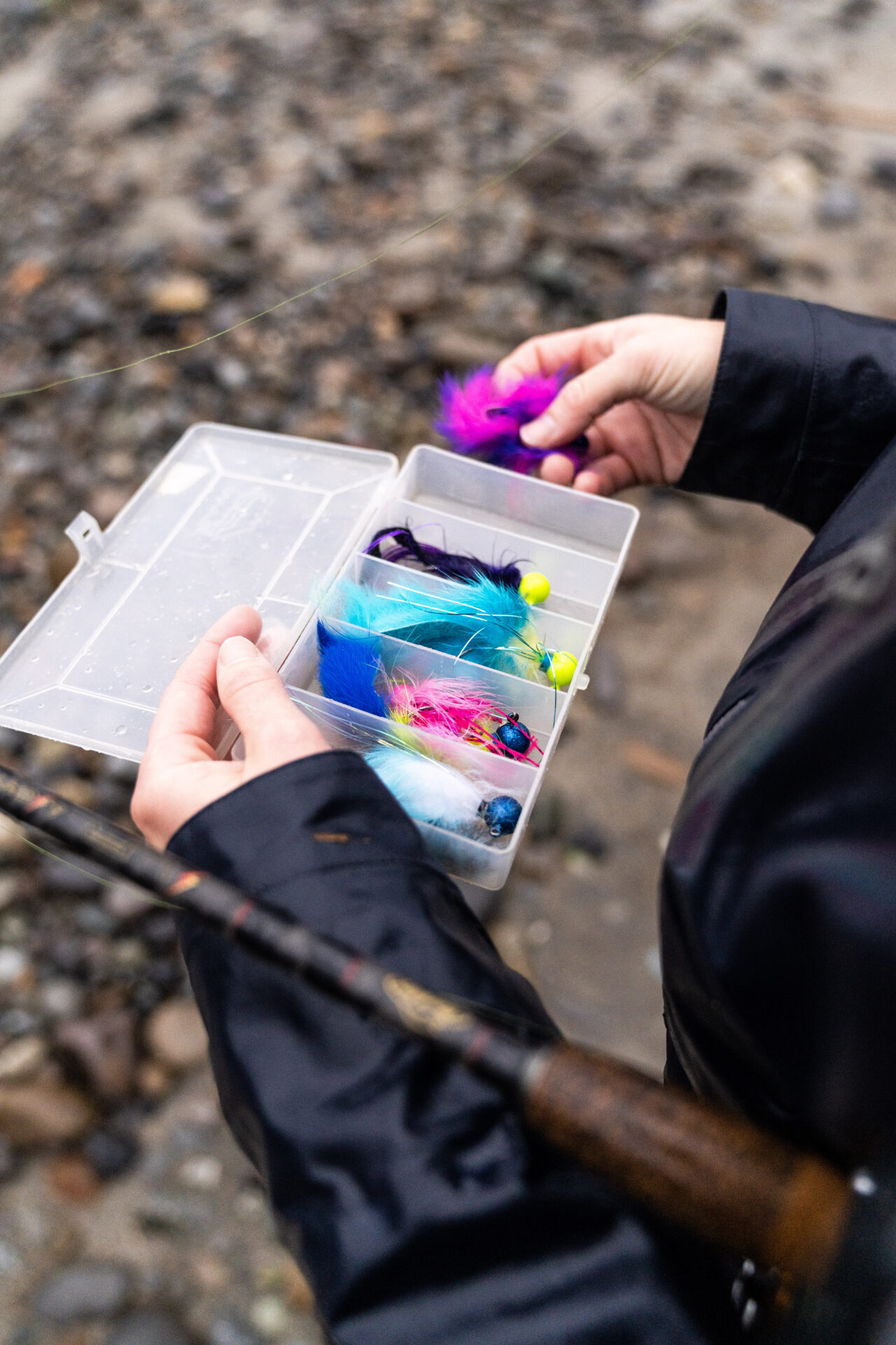 Pink and chum salmon can be caught float fishing with coloured wool or small jigs. Photo by Chase White.